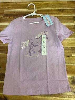 Cat & Jack Lavender Horse Tee with Graphic